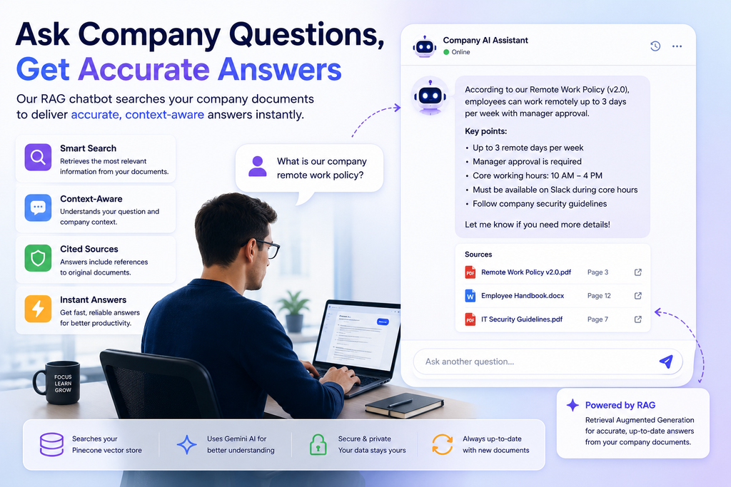 AI RAG Chatbot for Company Documents using Google Drive, Gemini &amp; Pinecone (n8n Workflow)