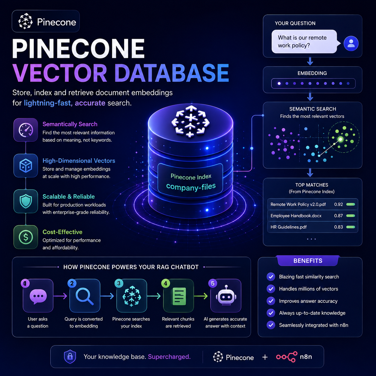 AI RAG Chatbot for Company Documents using Google Drive, Gemini &amp; Pinecone (n8n Workflow)
